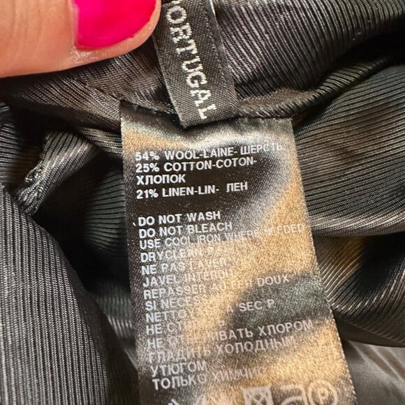 Ann Demeulemeester Black Wool Cinched Long Blazer Designer Coat EU 38 / US Small - Picture 6 of 6